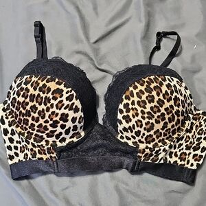 La SENZA Leopard and Black Lace Bra